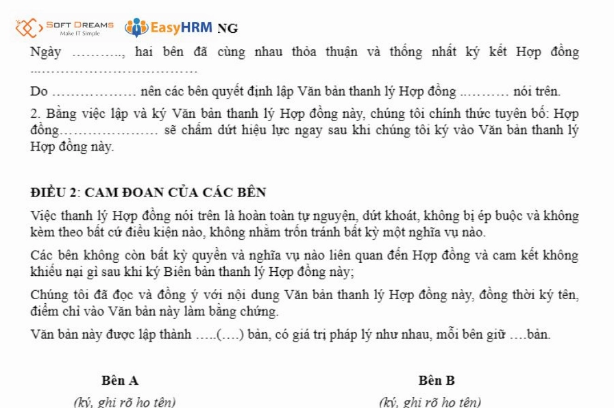 Cách viết biên bản thanh lý hợp đồng mua bán