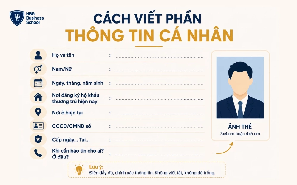 Cách viết phần thông tin cá nhân trong đơn xin việc