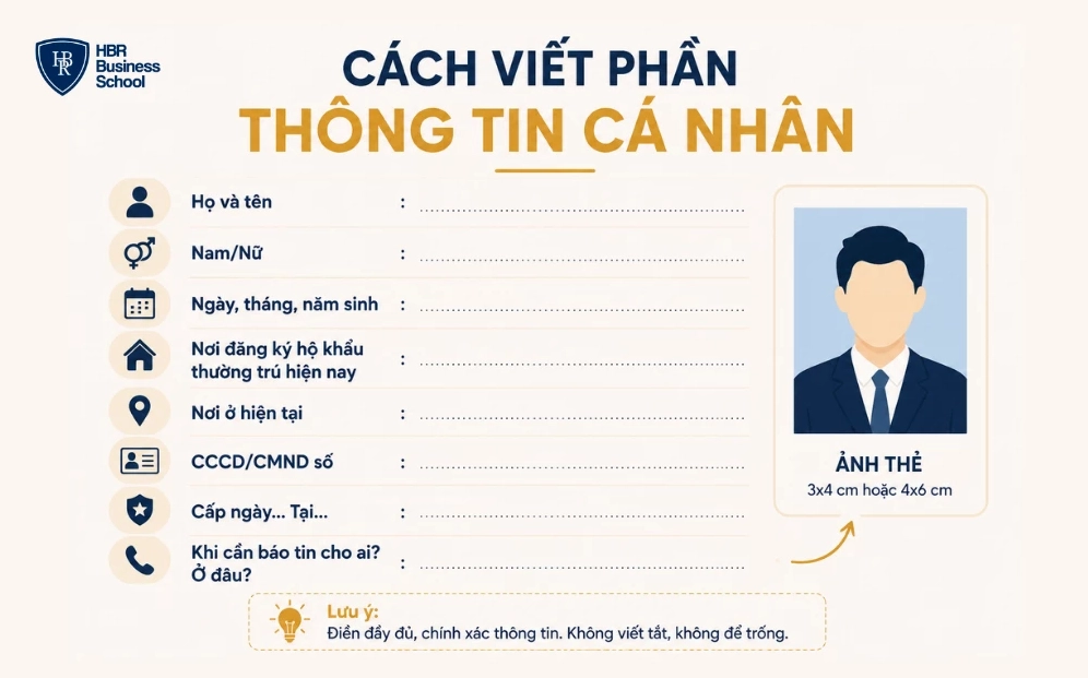 Cách viết phần thông tin cá nhân trong đơn xin việc