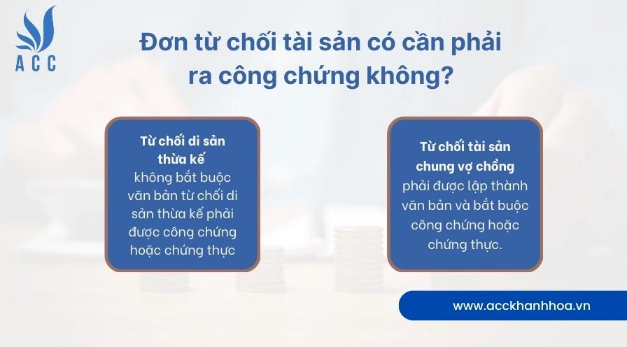 Đơn từ chối tài sản có cần phải ra công chứng không