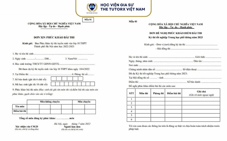 Hồ sơ cần chuẩn bị khi xin phúc khảo bài thi