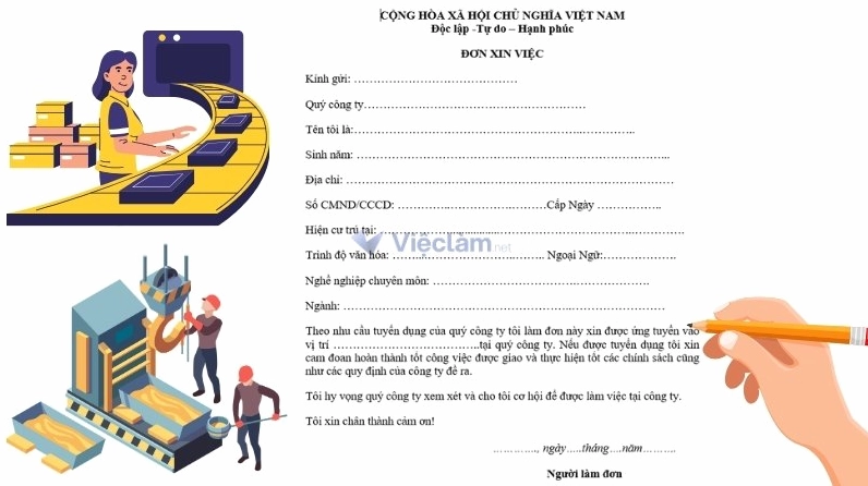 Hướng dẫn cách điền mẫu đơn xin việc làm công nhân chính xác, đúng chuẩn về trình độ học vấn và bằng cấp