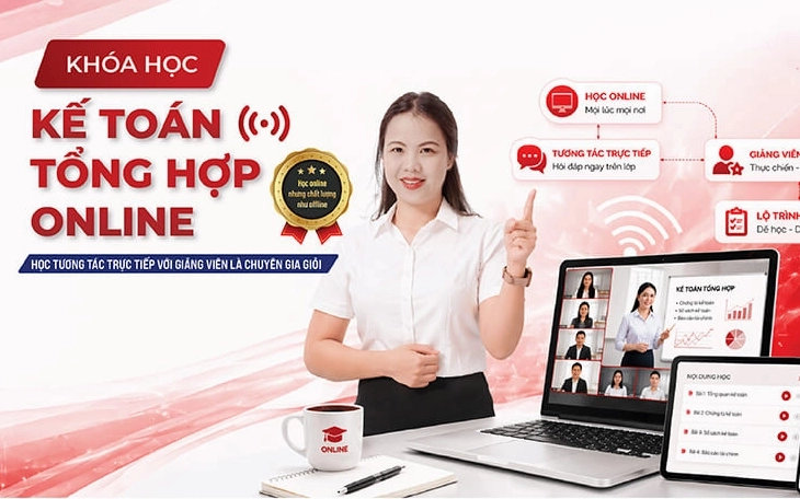 Khóa học Kế toán tổng hợp online tương tác trực tiếp, thể hiện quy trình tài chính