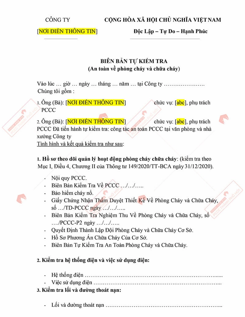 Kiểm tra bình chữa cháy