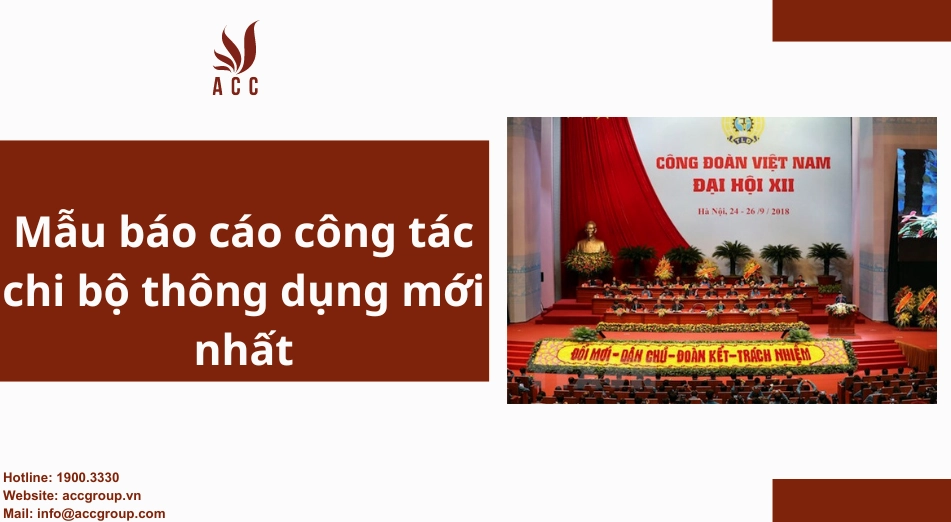 Mẫu báo cáo công tác chi bộ thông dụng mới nhất