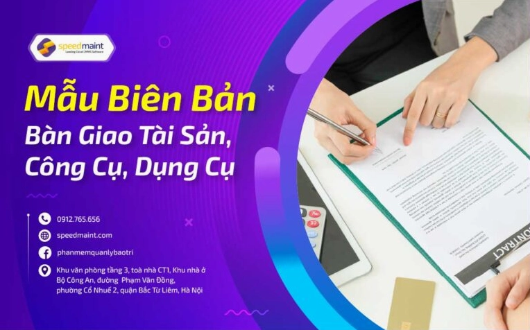 Mẫu biên bản bàn giao tài sản công cụ, dụng cụ