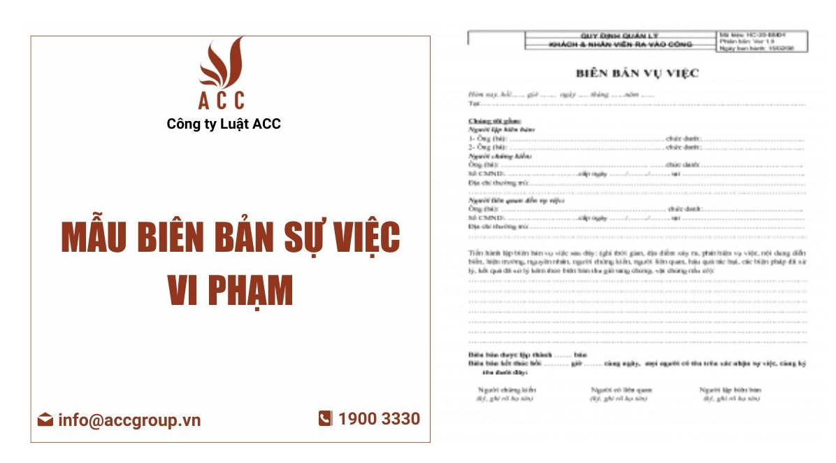 Mẫu biên bản ghi nhận sự việc vi phạm