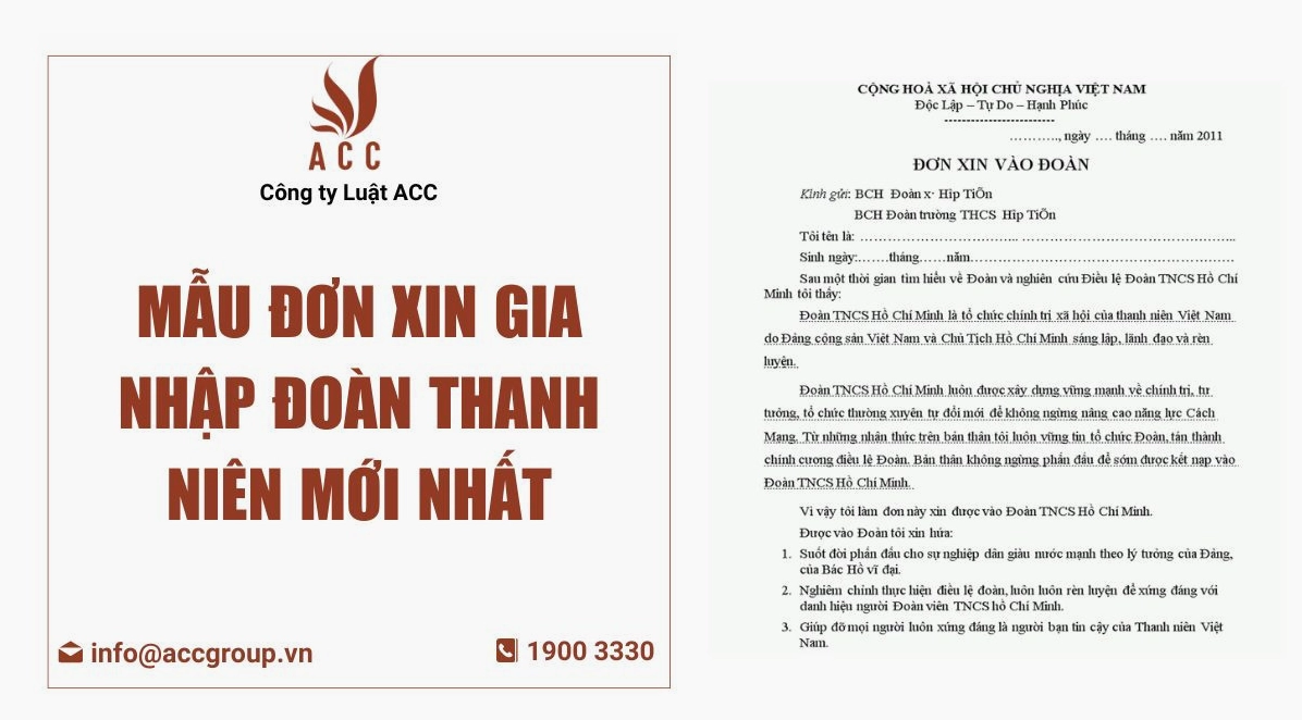 Mẫu đơn xin gia nhập đoàn thanh niên mới nhất