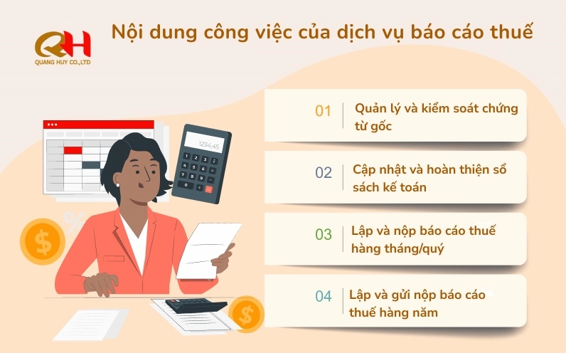 Nội dung công việc của dịch vụ báo cáo thuế