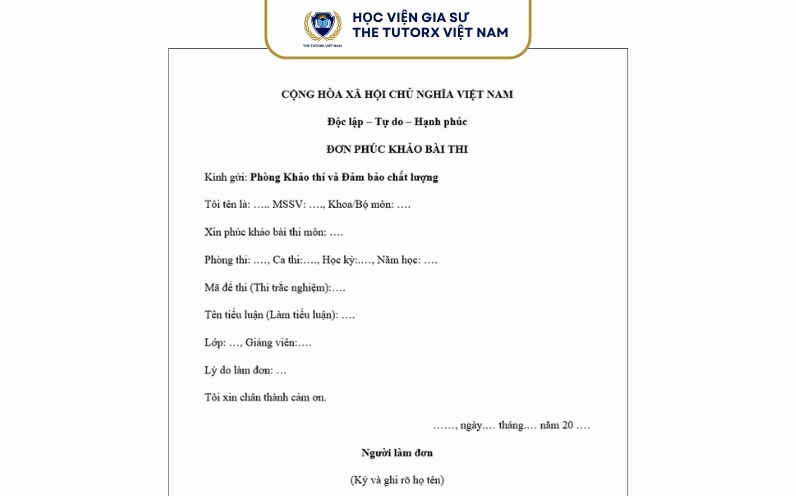Quy trình xét phúc khảo bài thi