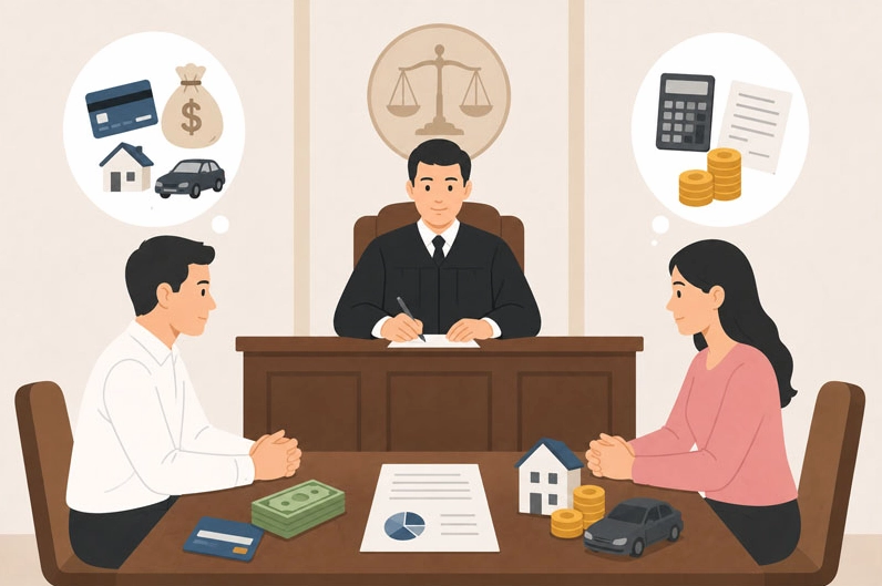 Thỏa thuận phân chia tài sản trong mẫu đơn xin ly hôn đồng thuận