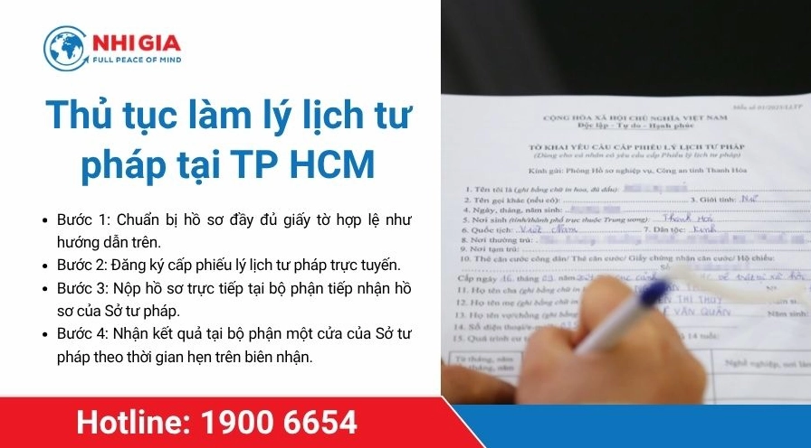 Thủ tục làm lý lịch tư pháp tại TP. HCM