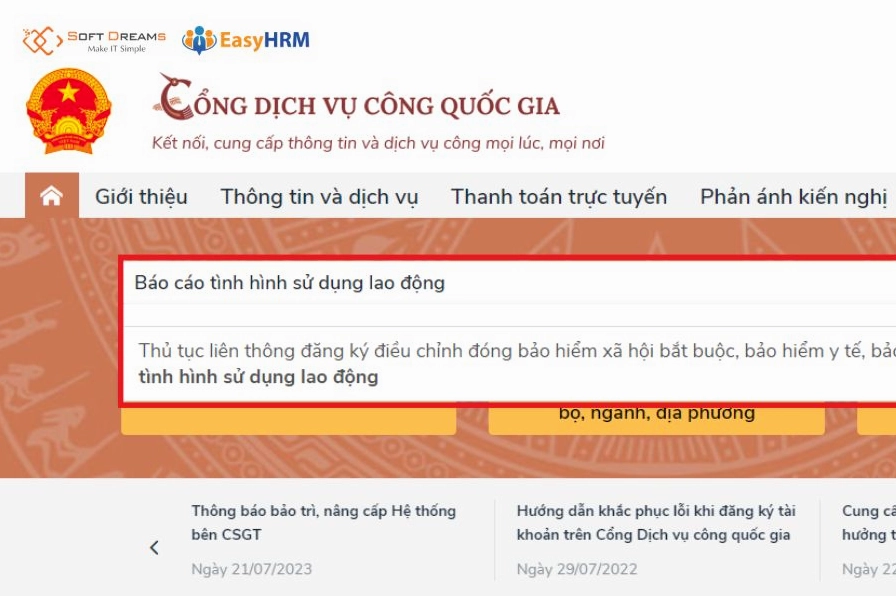 Ưu tiên nộp báo cáo lao động online qua Cổng Dịch vụ công