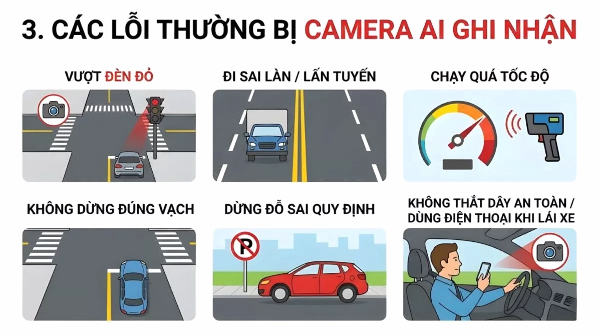 Các lỗi phạt nguội thường gặp nên chú ý