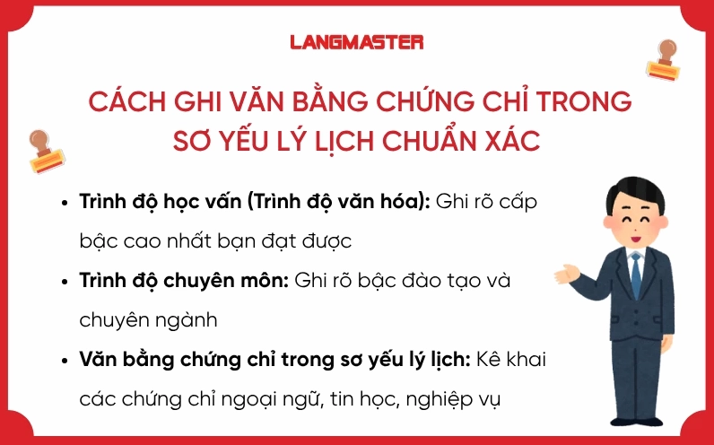 Cách ghi văn bằng chứng chỉ trong sơ yếu lý lịch