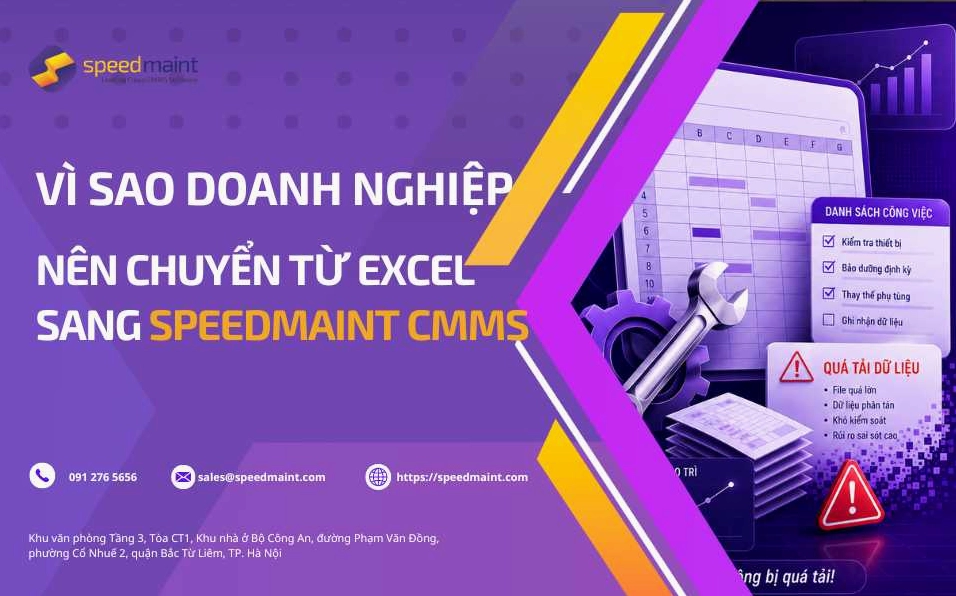 Chuyển đổi từ Excel sang phần mềm quản lý bảo trì