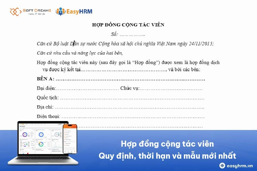 Hợp đồng cộng tác viên: Quy định, thời hạn và mẫu mới nhất