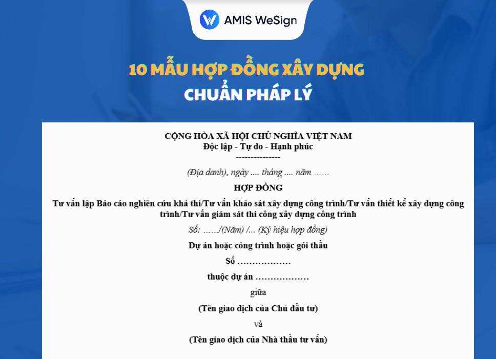 Hợp đồng xây dựng mẫu