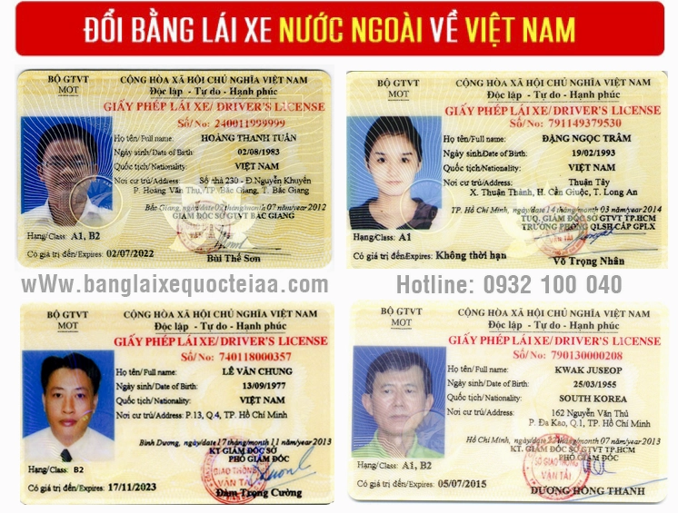 Hướng dẫn thủ tục cấp đổi bằng lái xe Thái Lan sang bằng lái xe Việt Nam qua mạng - Hotline/ Zalo/ Viber: 0932 100 040
