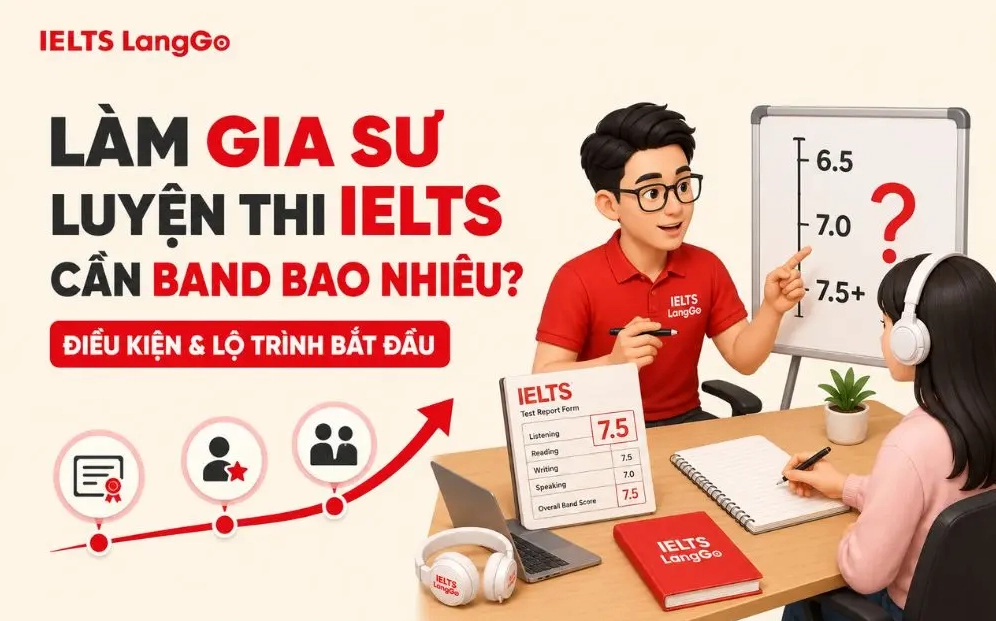 Làm gia sư luyện thi IELTS cần band bao nhiêu? Điều kiện và lộ trình bắt đầu