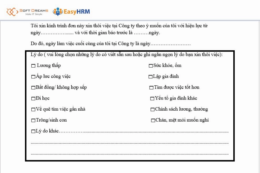 Lý do nghỉ việc nên rõ ràng và lịch sự