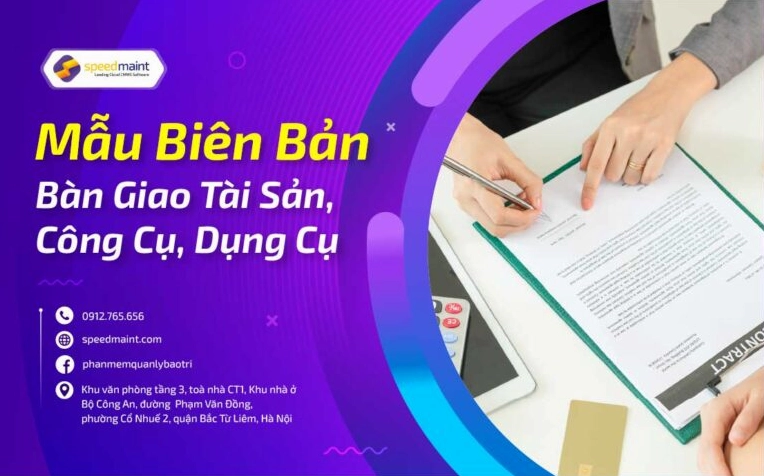 Mẫu biên bản bàn giao tài sản, công cụ