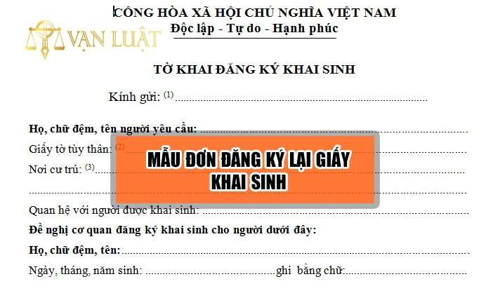 Mẫu đơn xin cấp lại giấy khai sinh mới nhất 2019