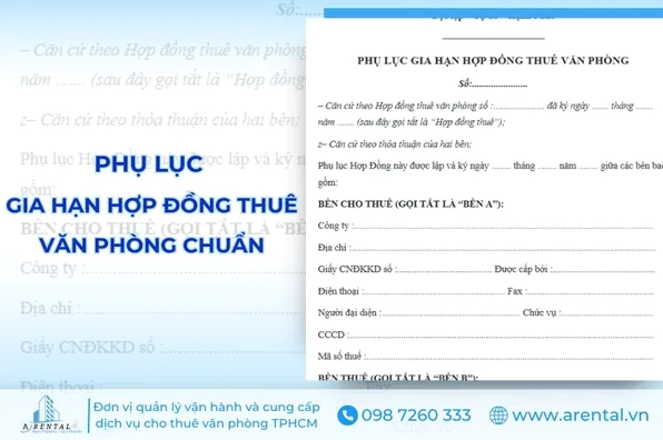Mẫu phụ lục gia hạn hợp đồng thuê văn phòng chuẩn pháp lý.