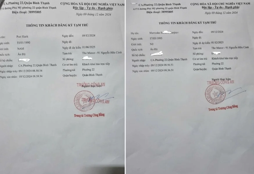 Mẫu Xác nhận tạm trú cho người nước ngoài