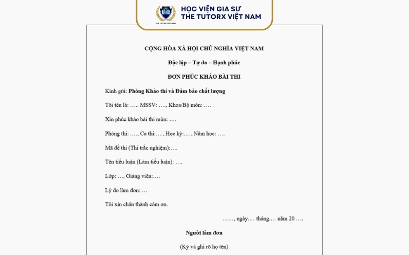 Quy trình xét phúc khảo bài thi