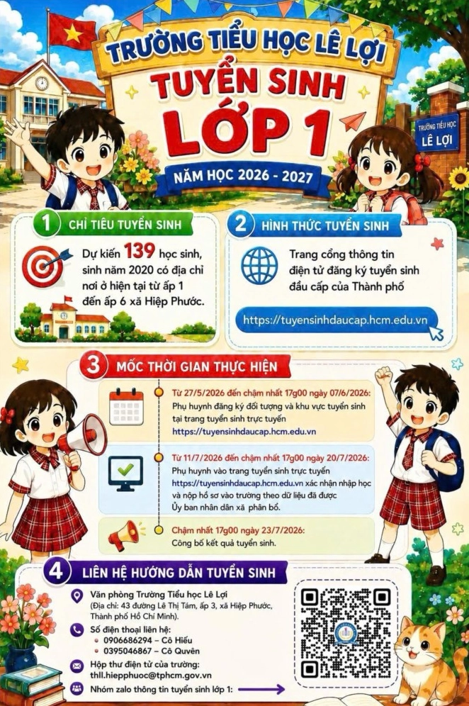 Thông báo tuyển sinh lớp 1