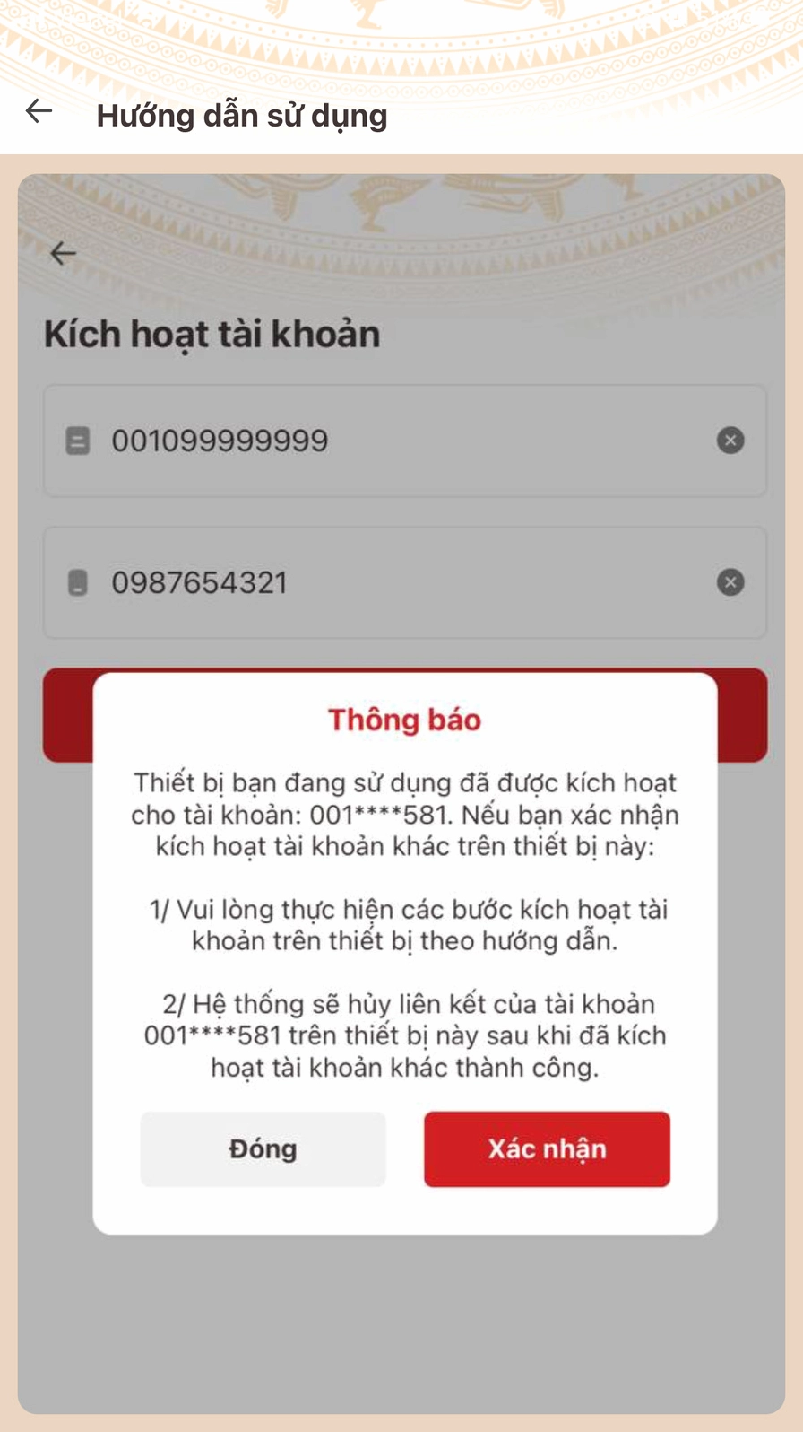 Xác nhận thông tin sau khi kích hoạt tài khoản định danh điện tử mức 2